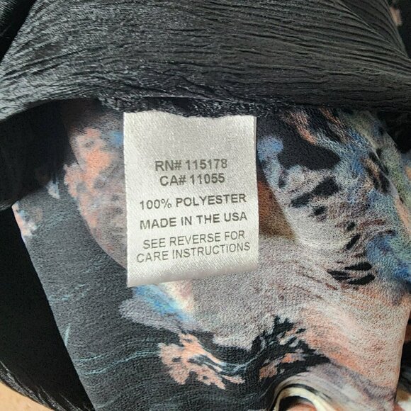 Komarov Floral Ruffle Chiffon Overlay Maxi Dress XL Made in USA VNeck Sleeveless - Picture 6 of 10